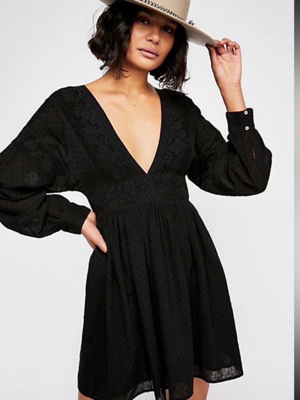 NWT Free People Sugarpie Mini Dress Black Women M